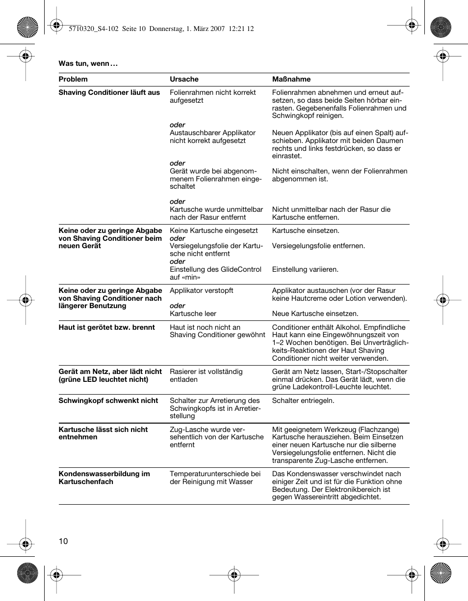 Braun 6680 FreeGlider User Manual | Page 10 / 99