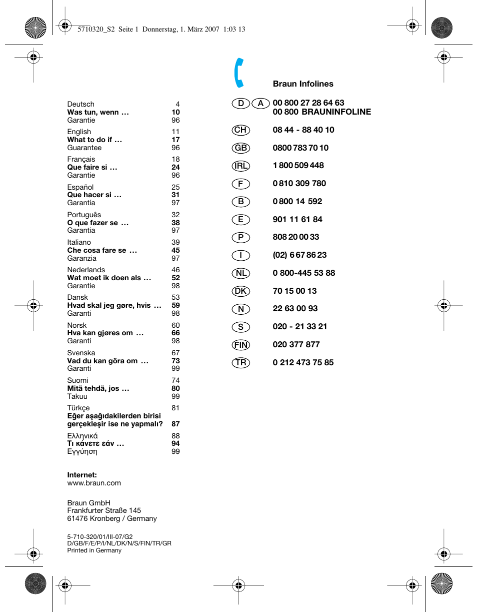 Braun 6680 FreeGlider User Manual | Page 2 / 99