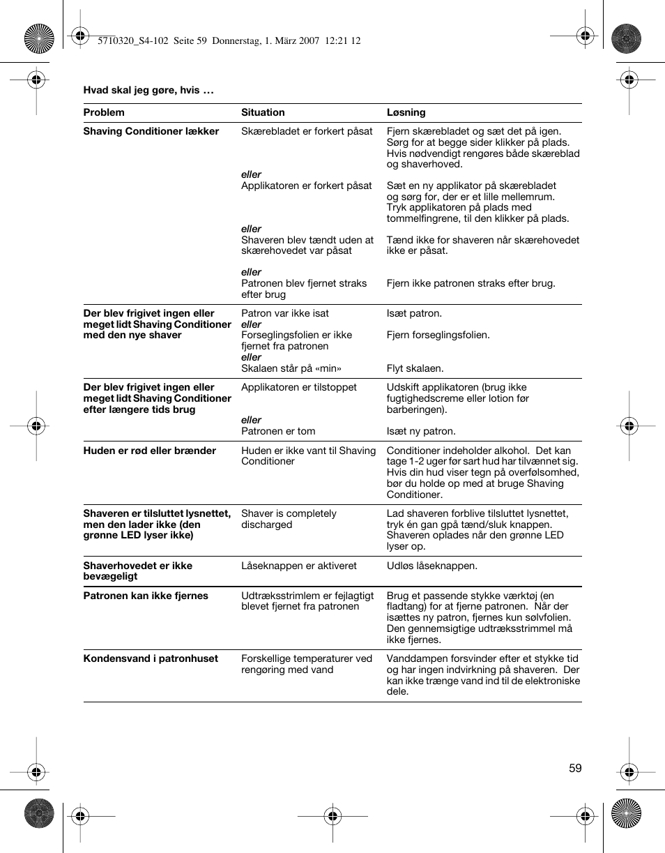 Braun 6680 FreeGlider User Manual | Page 59 / 99