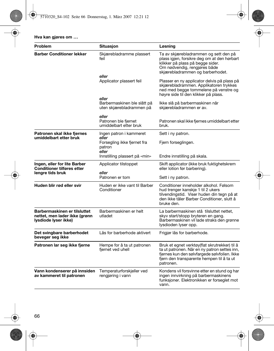 Braun 6680 FreeGlider User Manual | Page 66 / 99