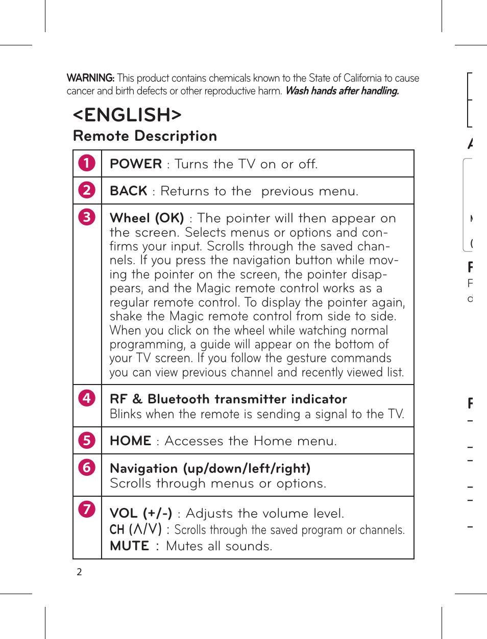 English | LG AN-MR300 User Manual | Page 2 / 6