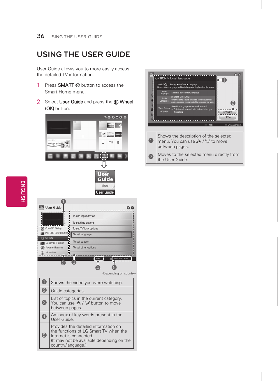 Specifications, Using the user guide | LG 60PH6700 User Manual | Page 36 / 56