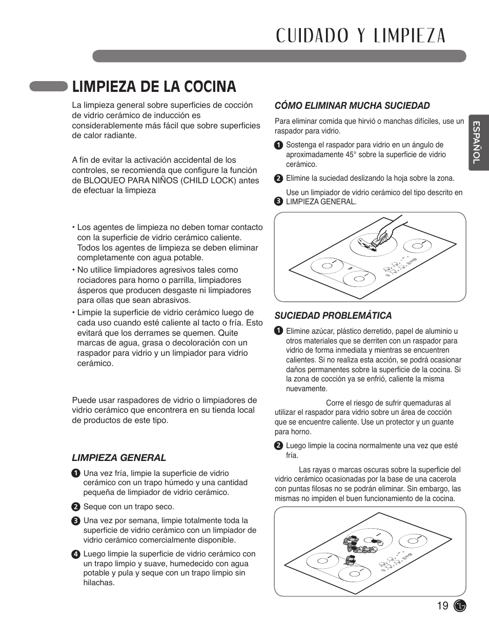 Limpieza de la cocina | LG LSCI307ST User Manual | Page 49 / 64