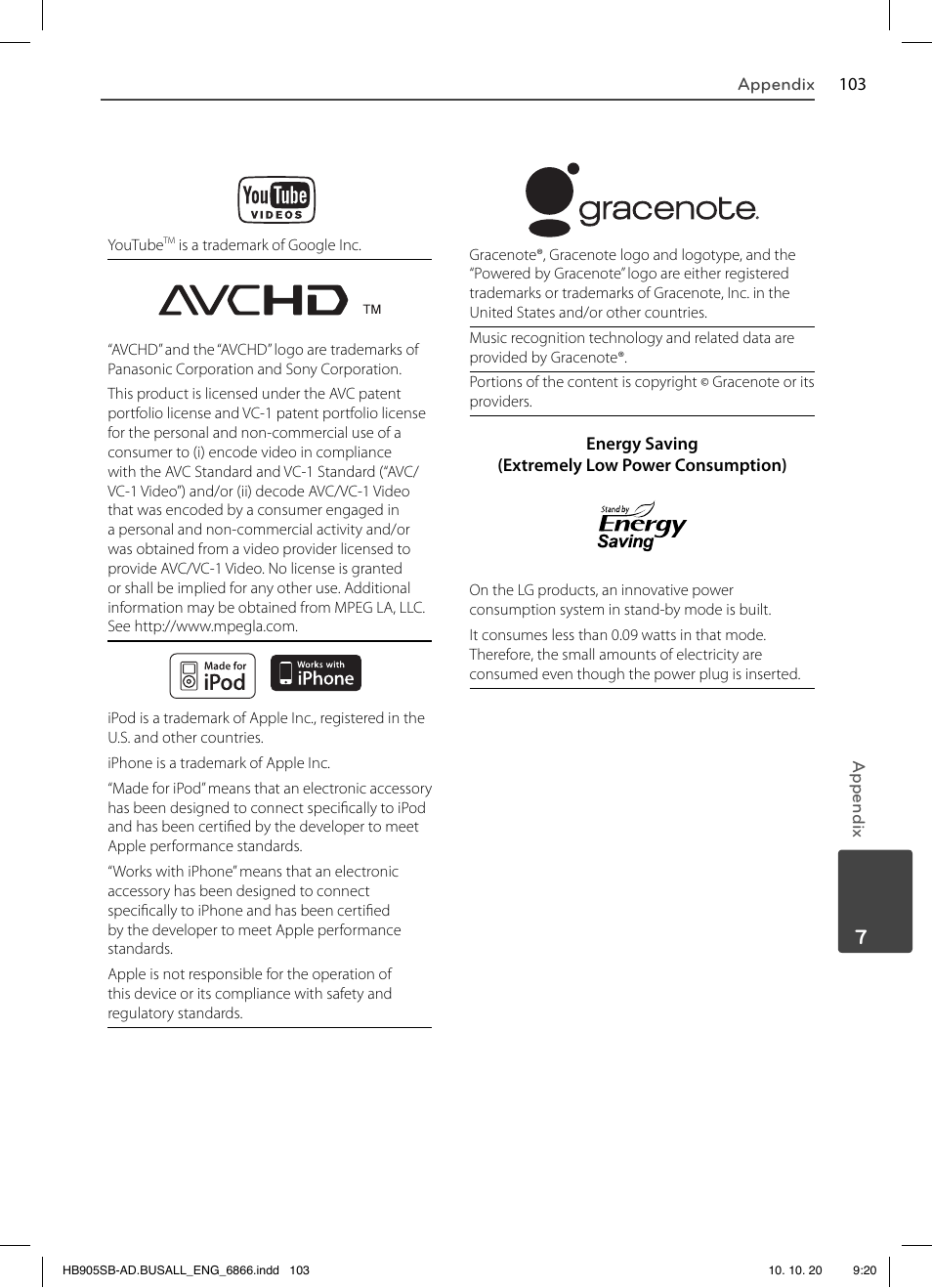 LG LHB535 User Manual | Page 103 / 112