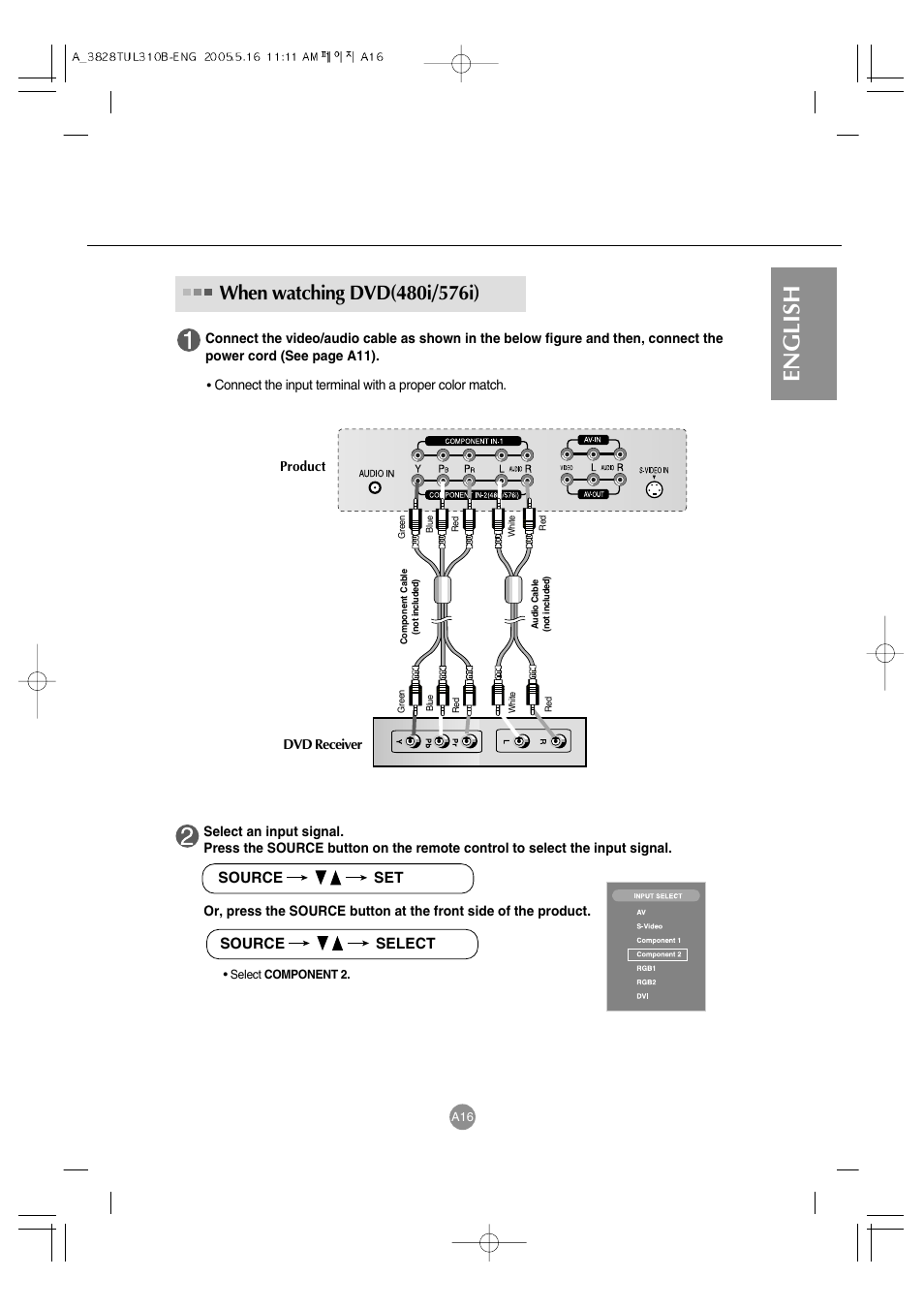 English | LG M3700C-BA User Manual | Page 17 / 60
