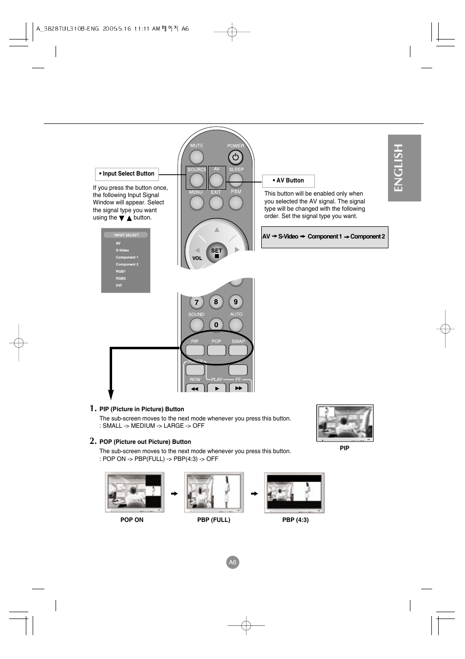 English | LG M3700C-BA User Manual | Page 7 / 60