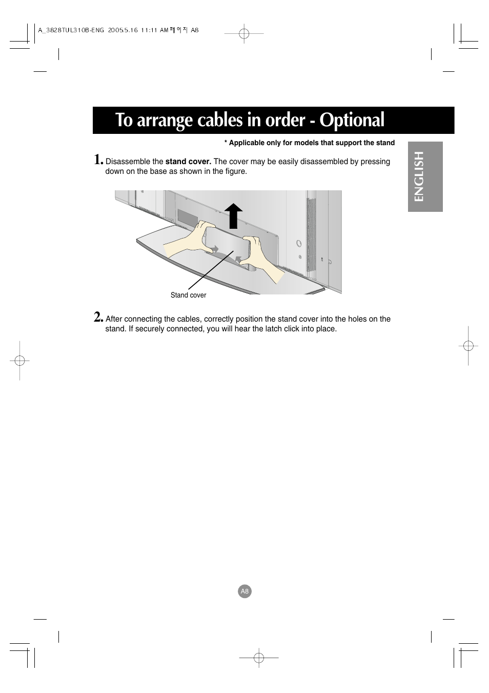 English | LG M3700C-BA User Manual | Page 9 / 60