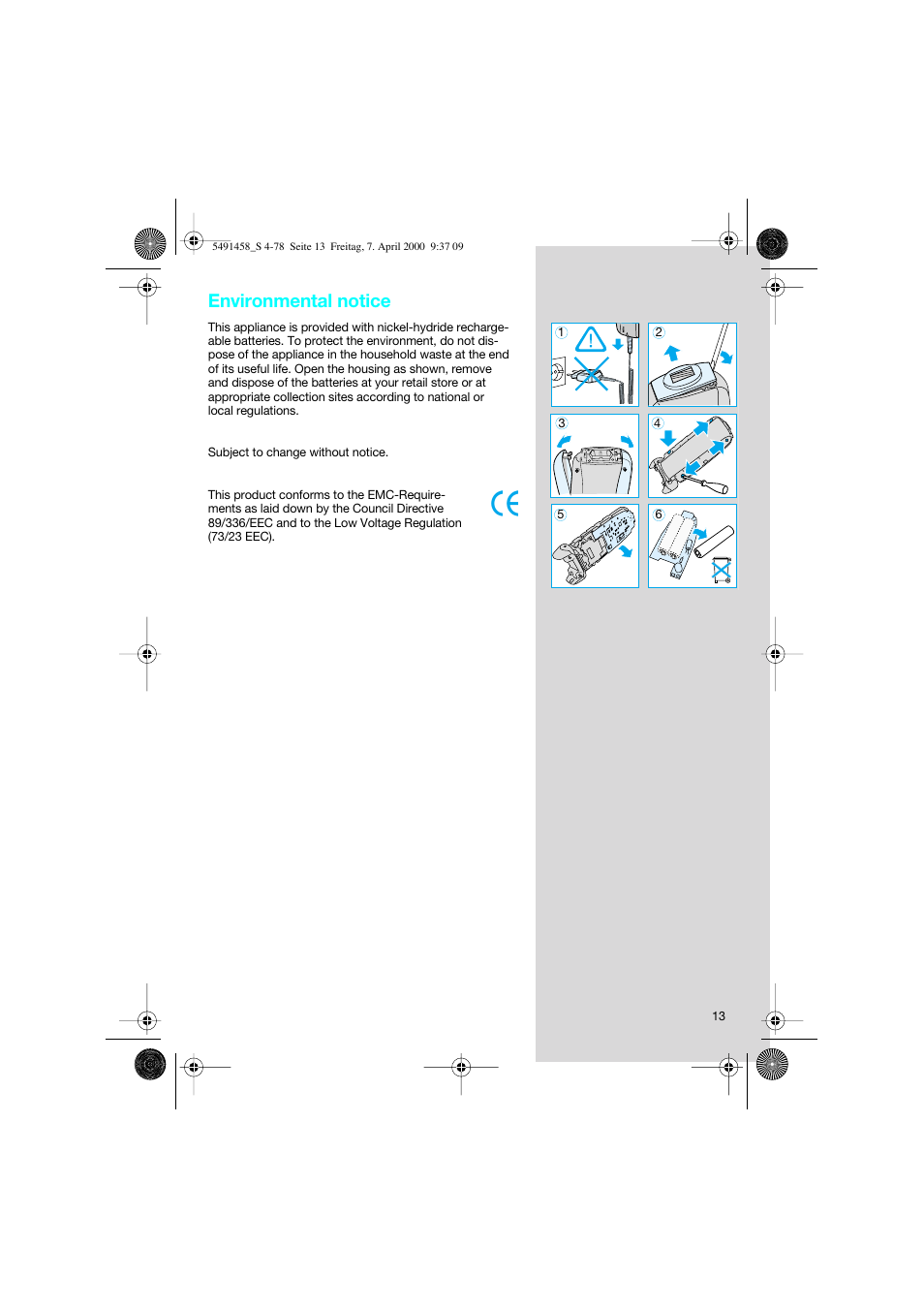 Environmental notice | Braun 7570 Syncro System User Manual | Page 13 / 76