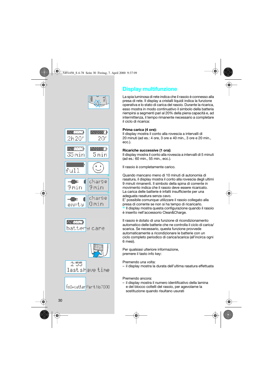 Display multifunzione | Braun 7570 Syncro System User Manual | Page 30 / 76