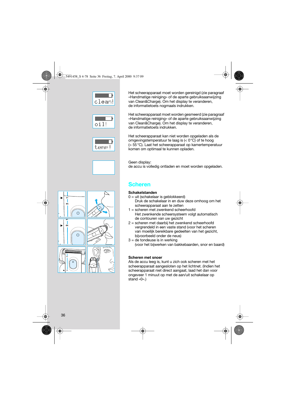 Scheren | Braun 7570 Syncro System User Manual | Page 36 / 76