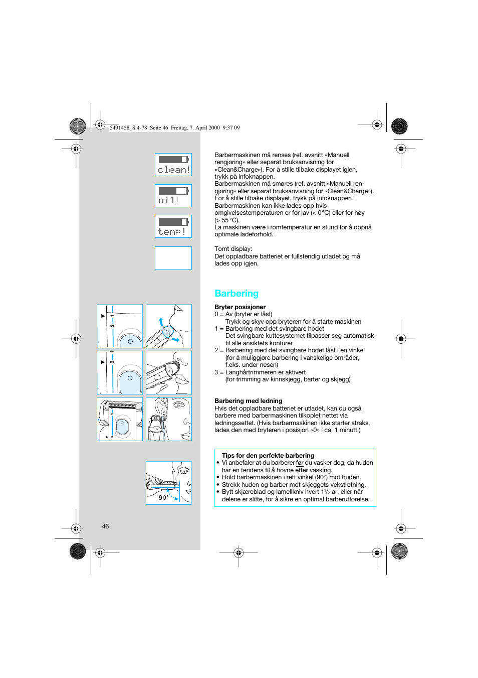 Barbering | Braun 7570 Syncro System User Manual | Page 46 / 76