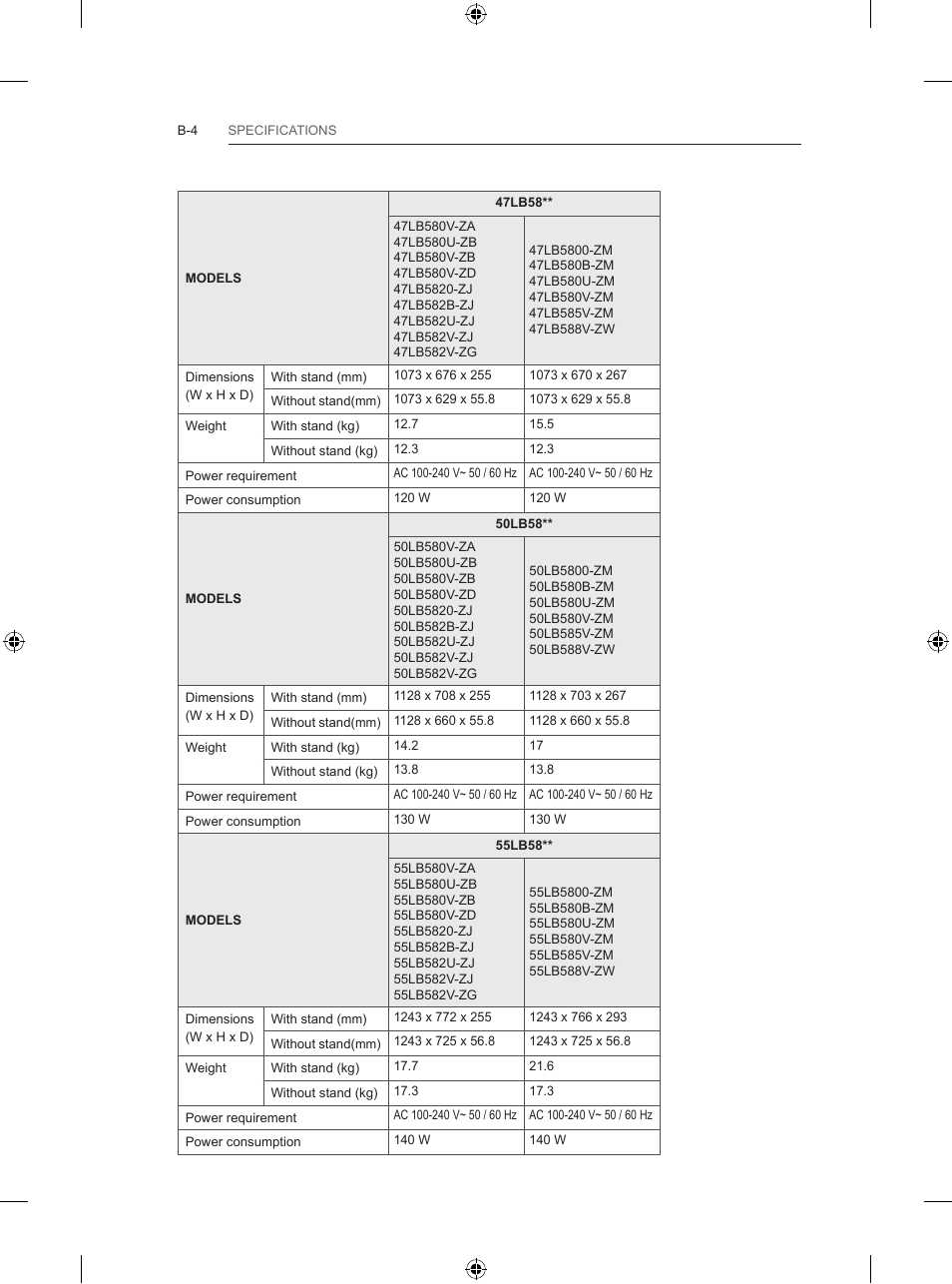 LG 39LB5700 User Manual | Page 237 / 239
