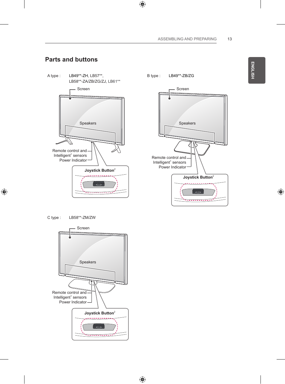Parts and buttons | LG 39LB5700 User Manual | Page 40 / 239