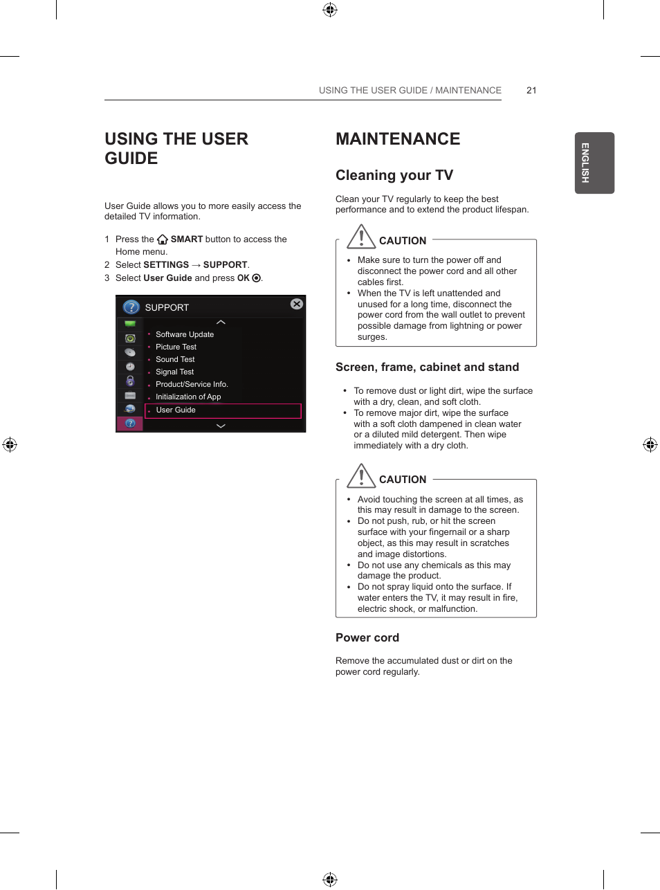 Using the user guide, Maintenance, Cleaning your tv | LG 39LB5700 User Manual | Page 48 / 239