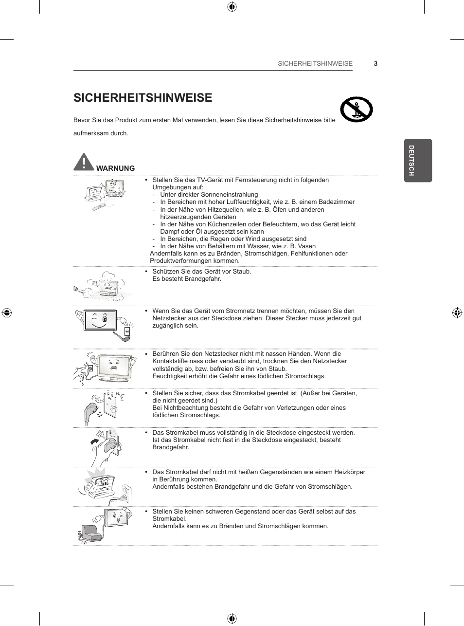 Sicherheitshinweise | LG 39LB5700 User Manual | Page 52 / 239