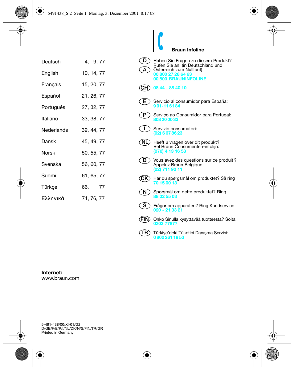 Braun 7680 Syncro System Logic User Manual | Page 2 / 79