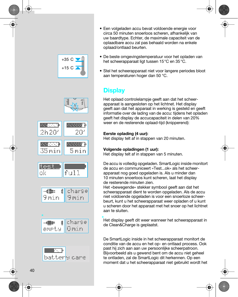 Display | Braun 7680 Syncro System Logic User Manual | Page 40 / 79