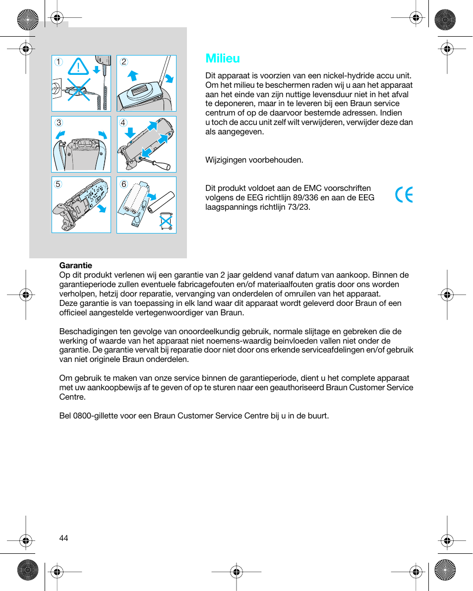 Milieu | Braun 7680 Syncro System Logic User Manual | Page 44 / 79