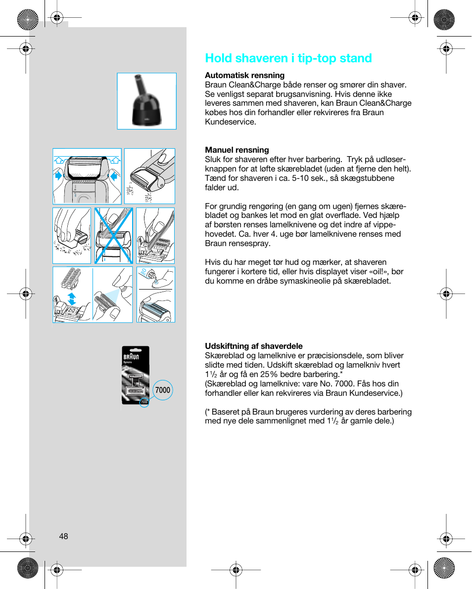 Hold shaveren i tip-top stand | Braun 7680 Syncro System Logic User Manual | Page 48 / 79