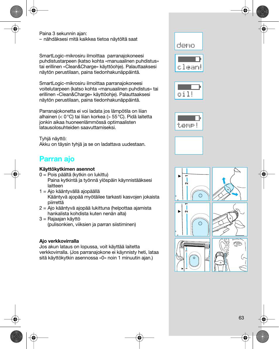 Parran ajo | Braun 7680 Syncro System Logic User Manual | Page 63 / 79