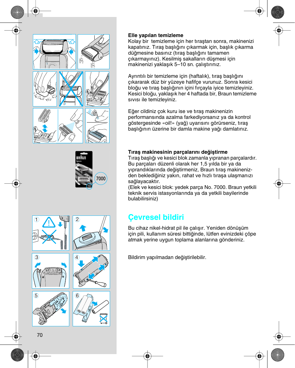 Çevresel bildiri | Braun 7680 Syncro System Logic User Manual | Page 70 / 79