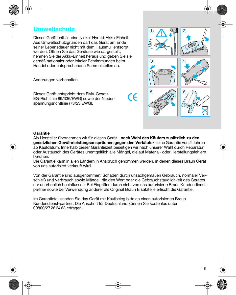 Umweltschutz | Braun 7680 Syncro System Logic User Manual | Page 9 / 79