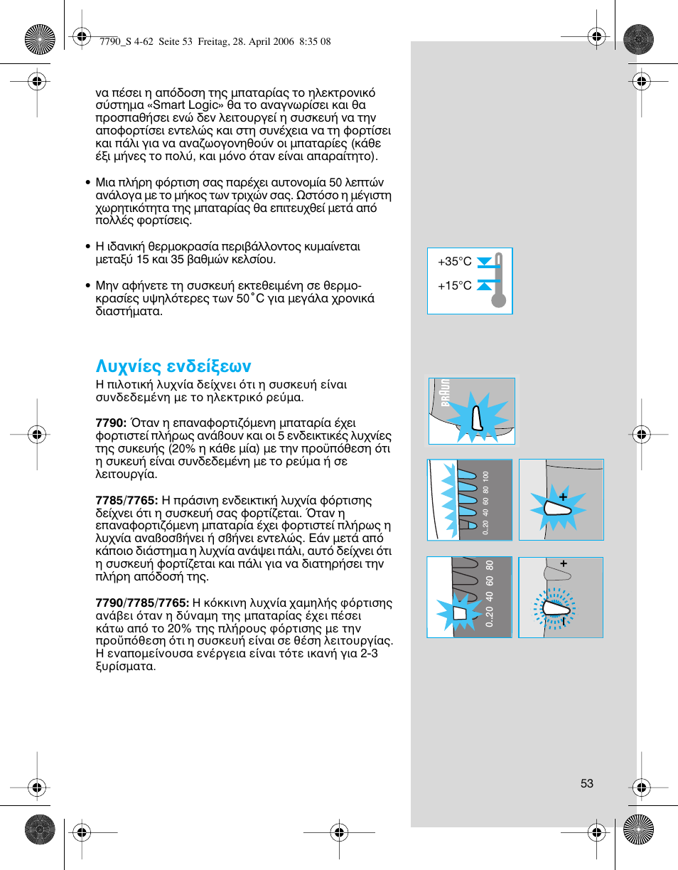 Λυ ν ες ενδε εων | Braun 7785 SyncroPro User Manual | Page 53 / 60
