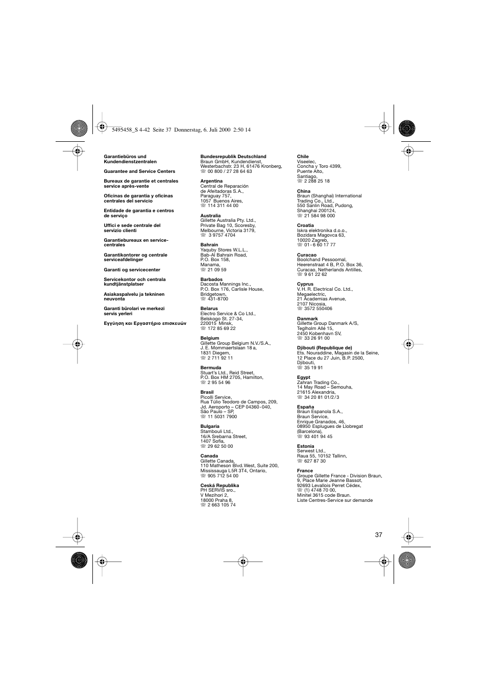 Braun 7015 cord User Manual | Page 36 / 38