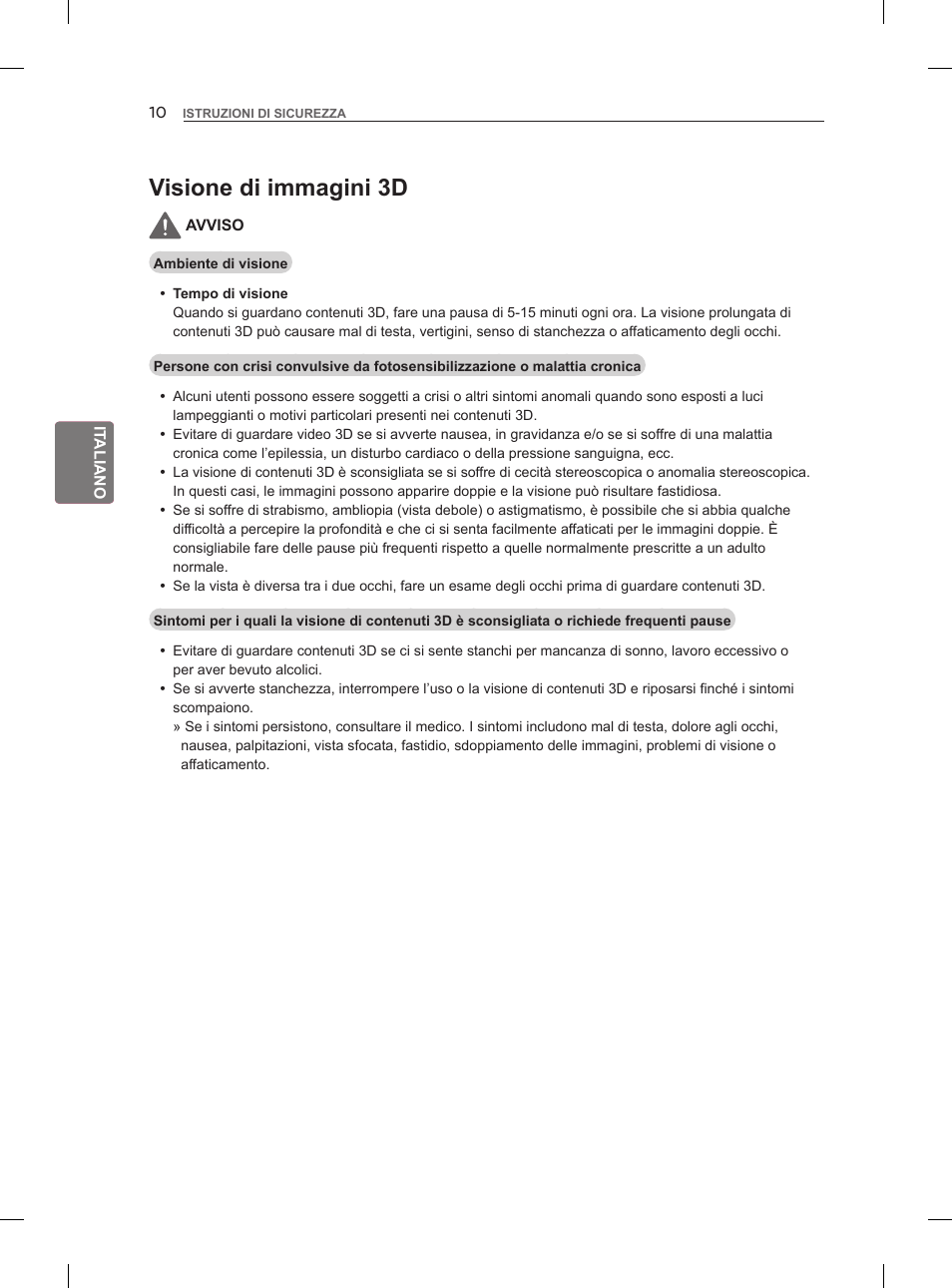 Visione di immagini 3d | LG 55LM960V User Manual | Page 100 / 262