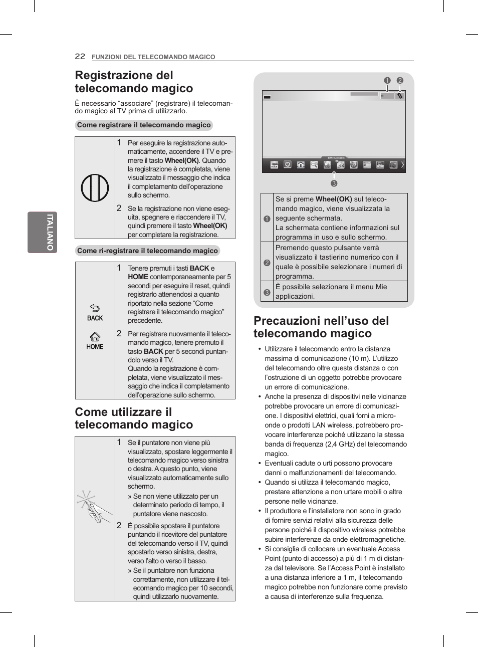 Registrazione del telecomando magico | LG 55LM960V User Manual | Page 112 / 262