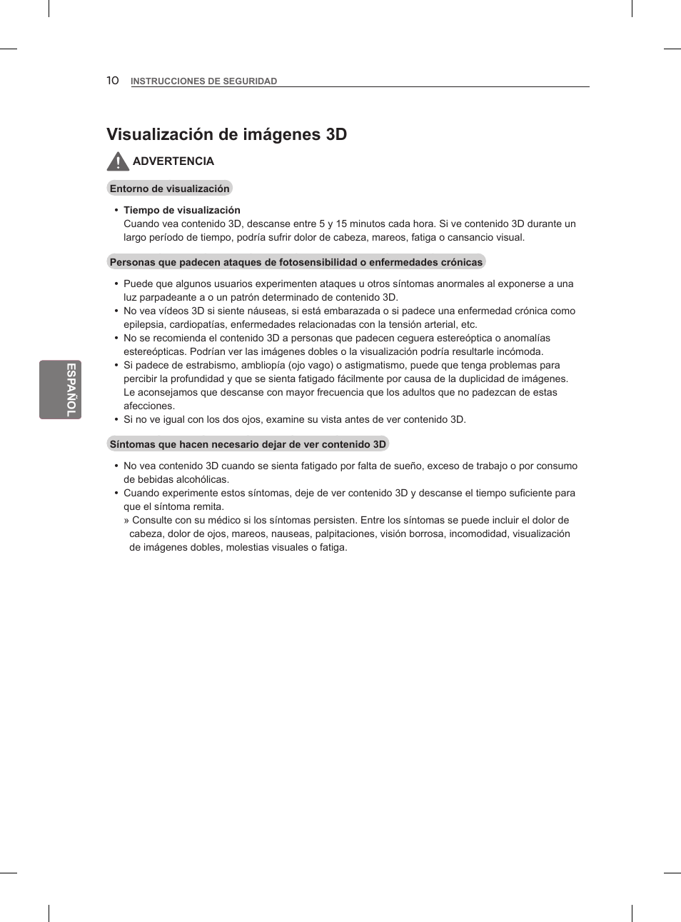 Visualización de imágenes 3d | LG 55LM960V User Manual | Page 132 / 262