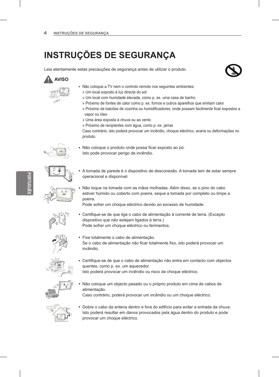 Instruções de segurança | LG 55LM960V User Manual | Page 152 / 262