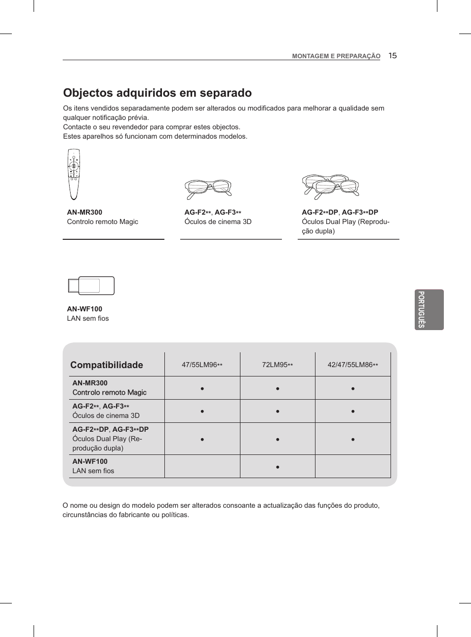 Objectos adquiridos em separado | LG 55LM960V User Manual | Page 163 / 262