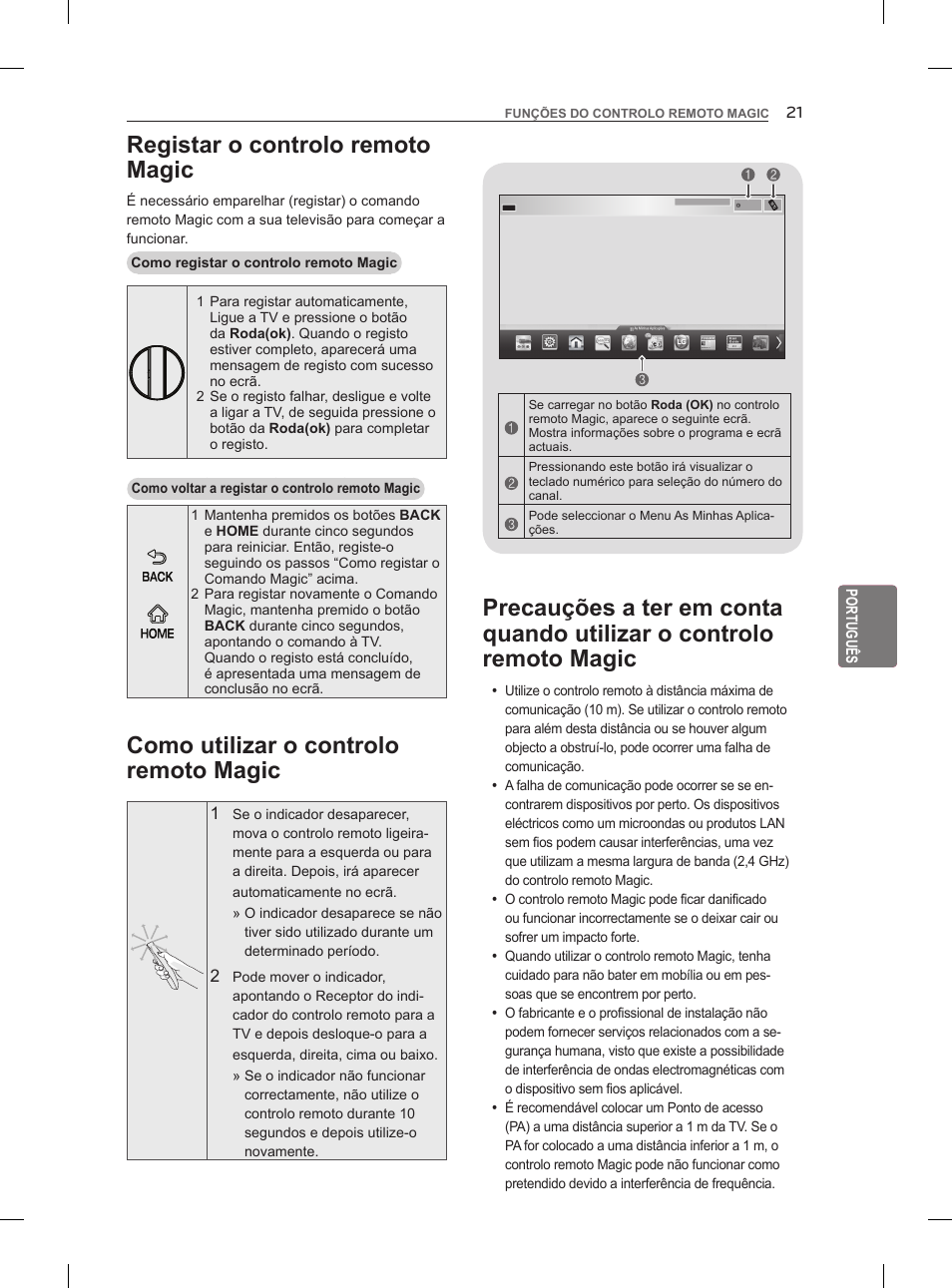 Registar o controlo remoto magic | LG 55LM960V User Manual | Page 169 / 262