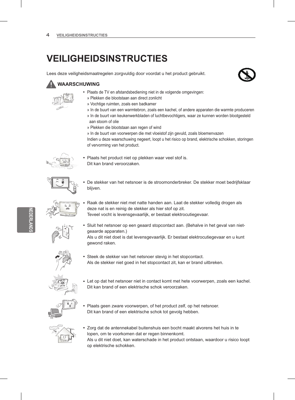 Veiligheidsinstructies | LG 55LM960V User Manual | Page 178 / 262