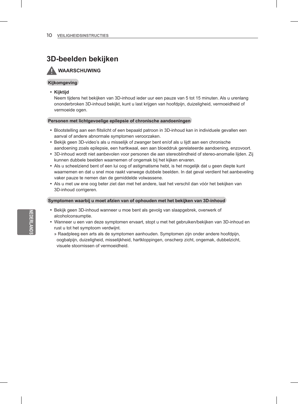 3d-beelden bekijken | LG 55LM960V User Manual | Page 184 / 262