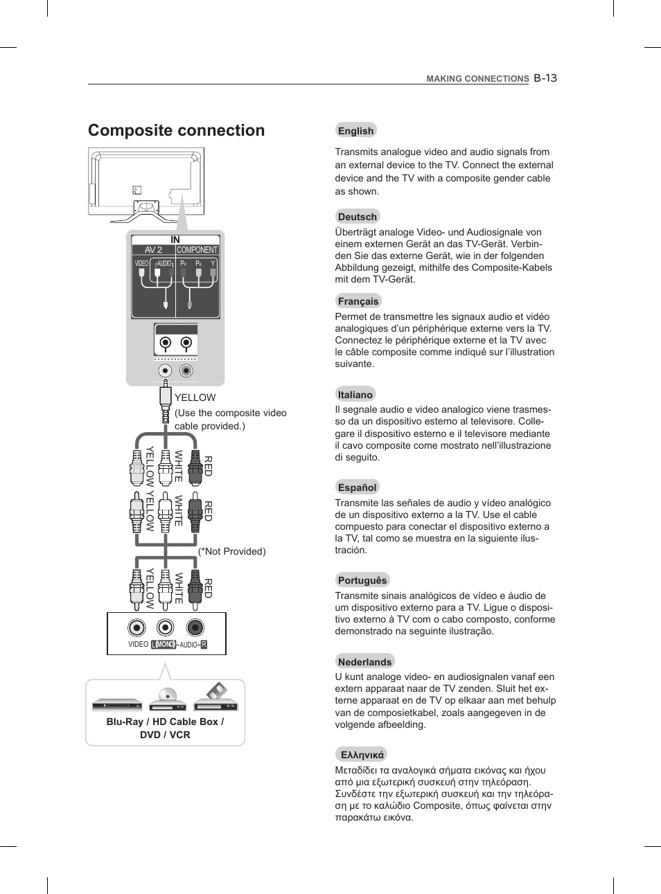 Composite connection, B-13 | LG 55LM960V User Manual | Page 239 / 262