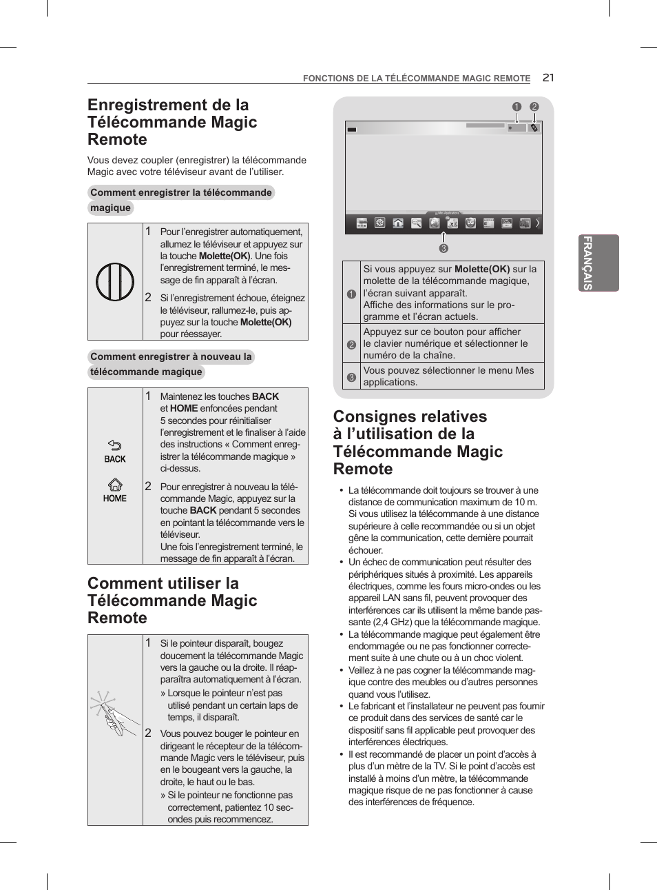 Enregistrement de la télécommande magic remote | LG 55LM960V User Manual | Page 85 / 262