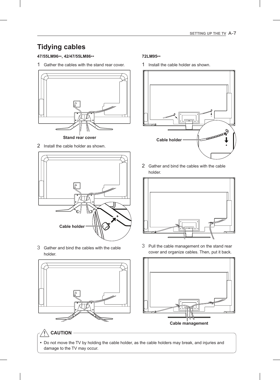 Tidying cables | LG 55LM960V User Manual | Page 9 / 262