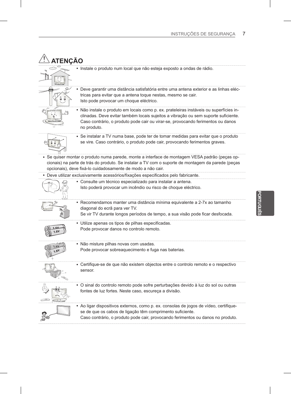 Atenção | LG 55LM615S User Manual | Page 139 / 261