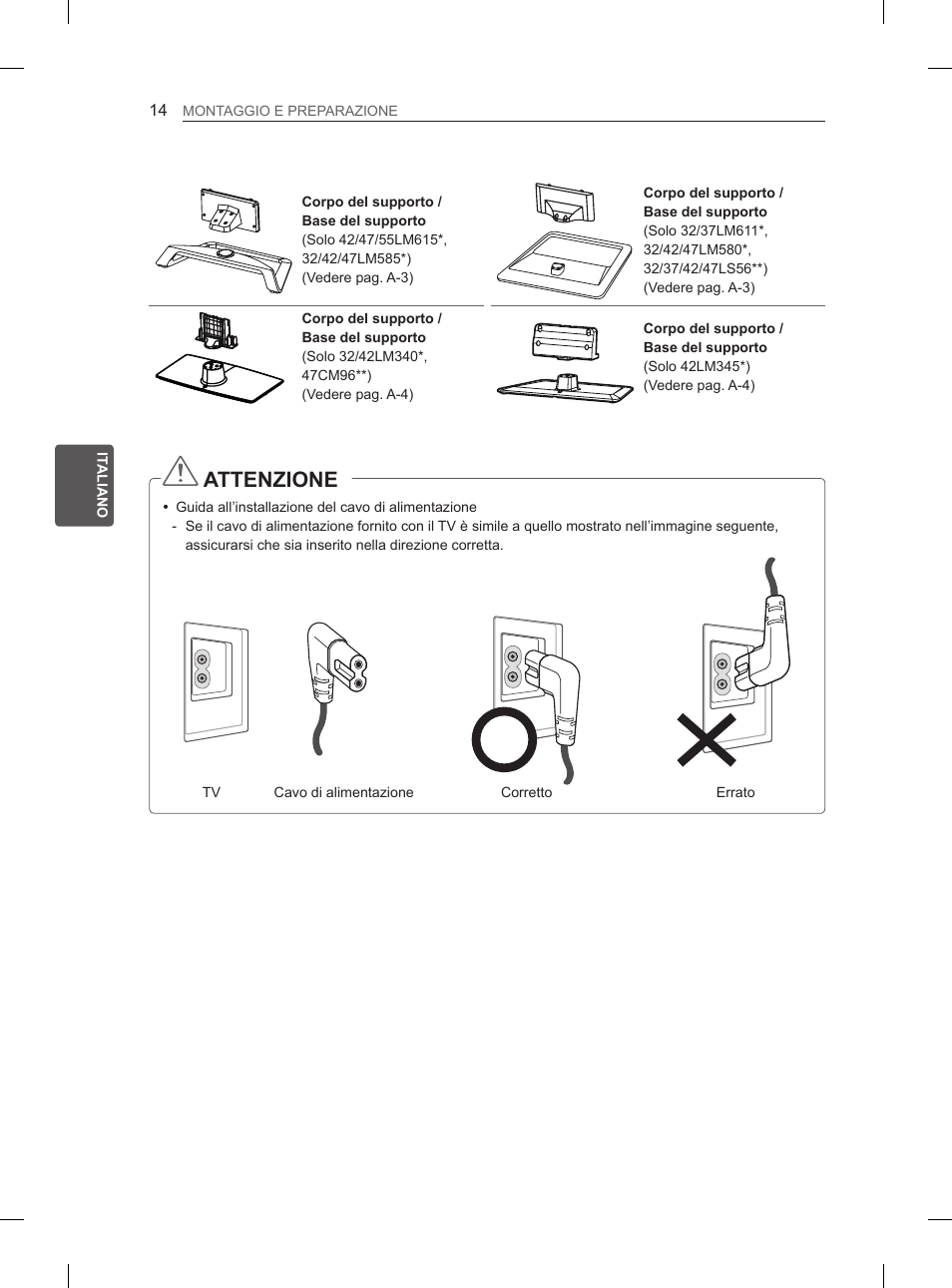 Attenzione | LG 55LM615S User Manual | Page 92 / 261