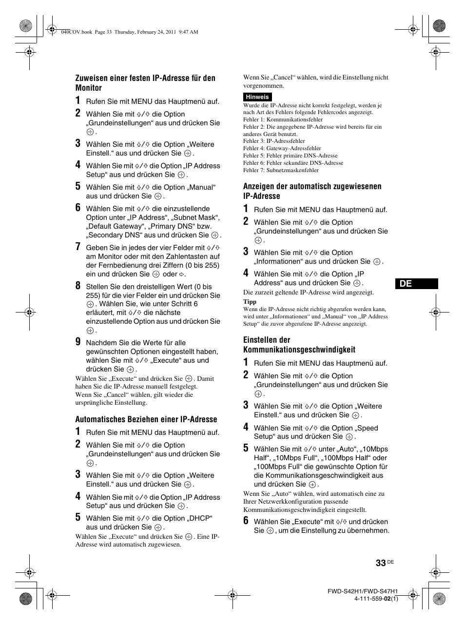LG LS47F User Manual | Page 167 / 304