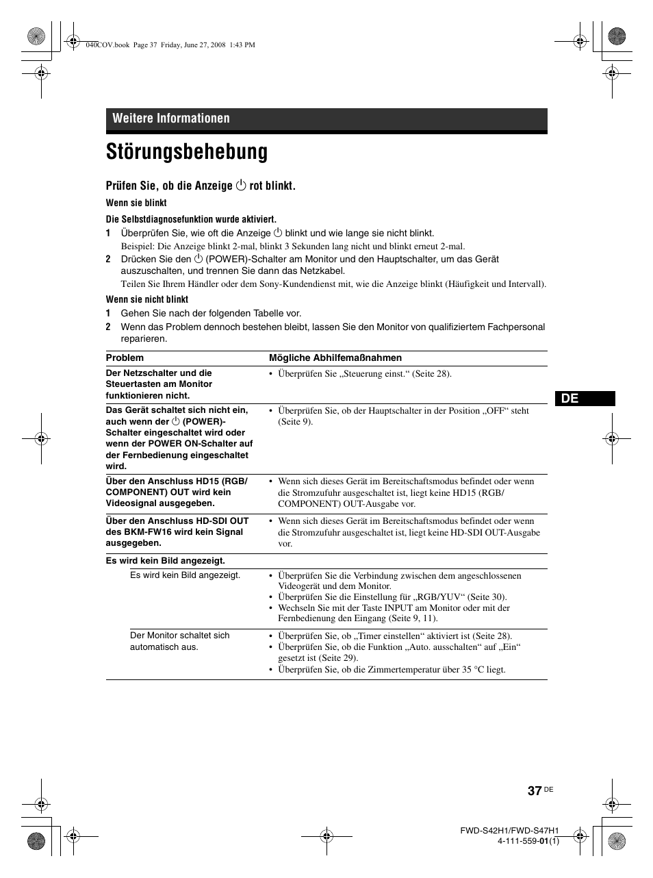 Störungsbehebung, Weitere informationen | LG LS47F User Manual | Page 171 / 304