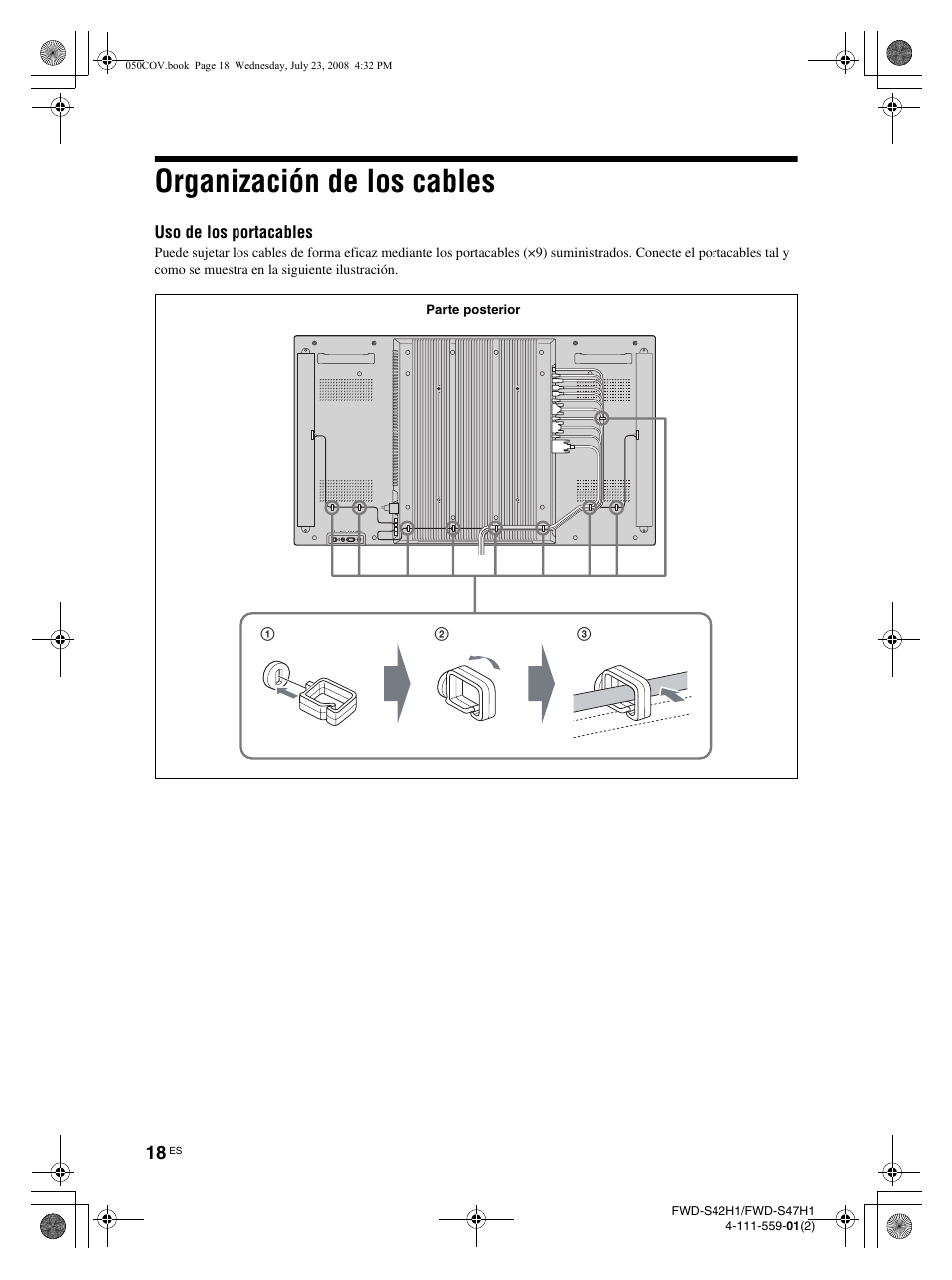 Organización de los cables | LG LS47F User Manual | Page 196 / 304