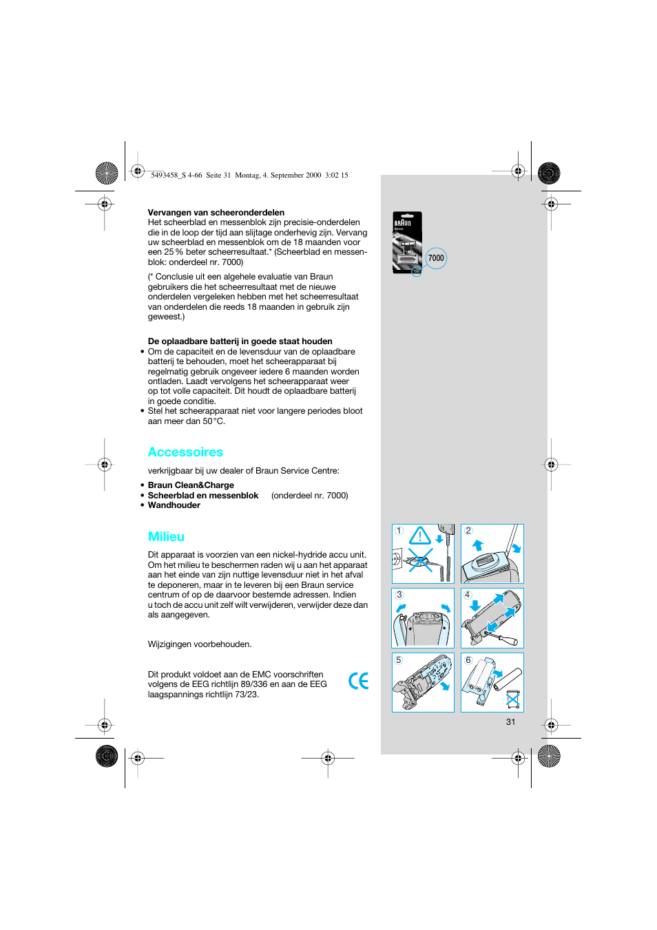 Accessoires, Milieu | Braun 7505 Syncro  DE User Manual | Page 31 / 63