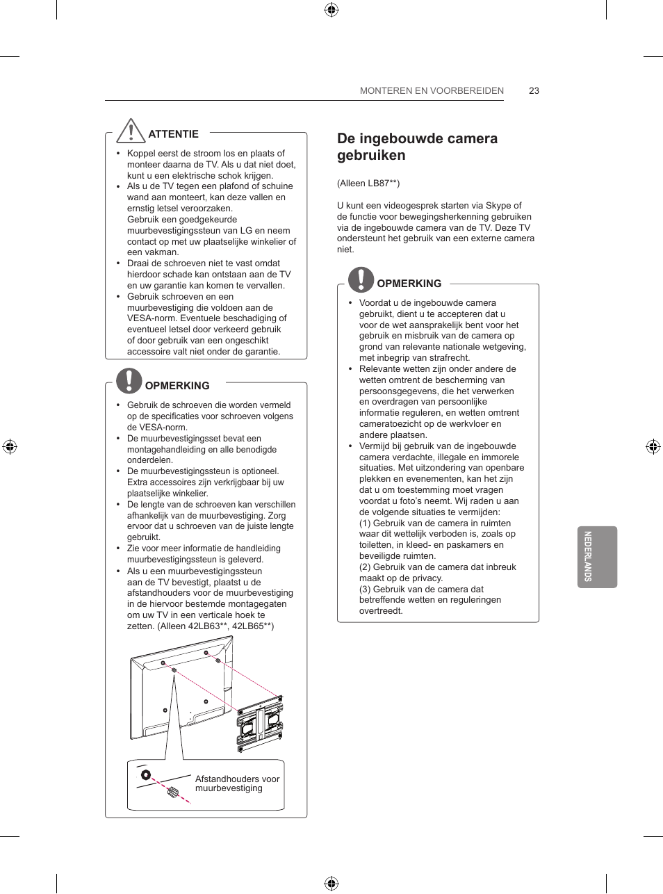 De ingebouwde camera gebruiken | LG 42LB700V User Manual | Page 275 / 360