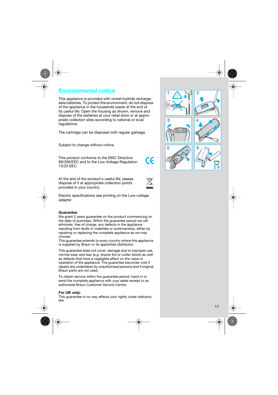Environmental notice | Braun 8595 Activator  EU User Manual | Page 17 / 99