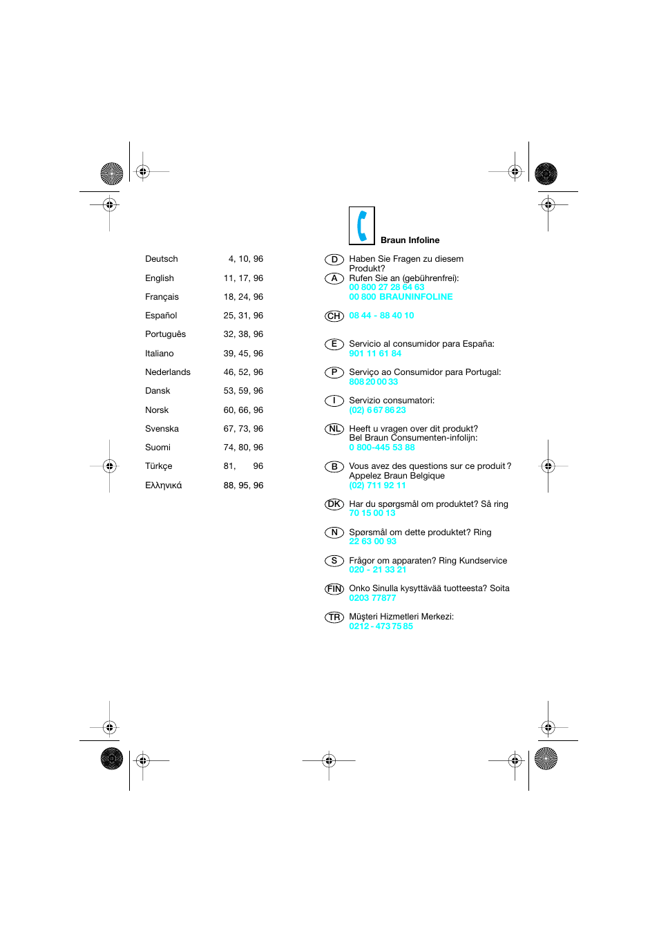 Braun 8595 Activator  EU User Manual | Page 2 / 99