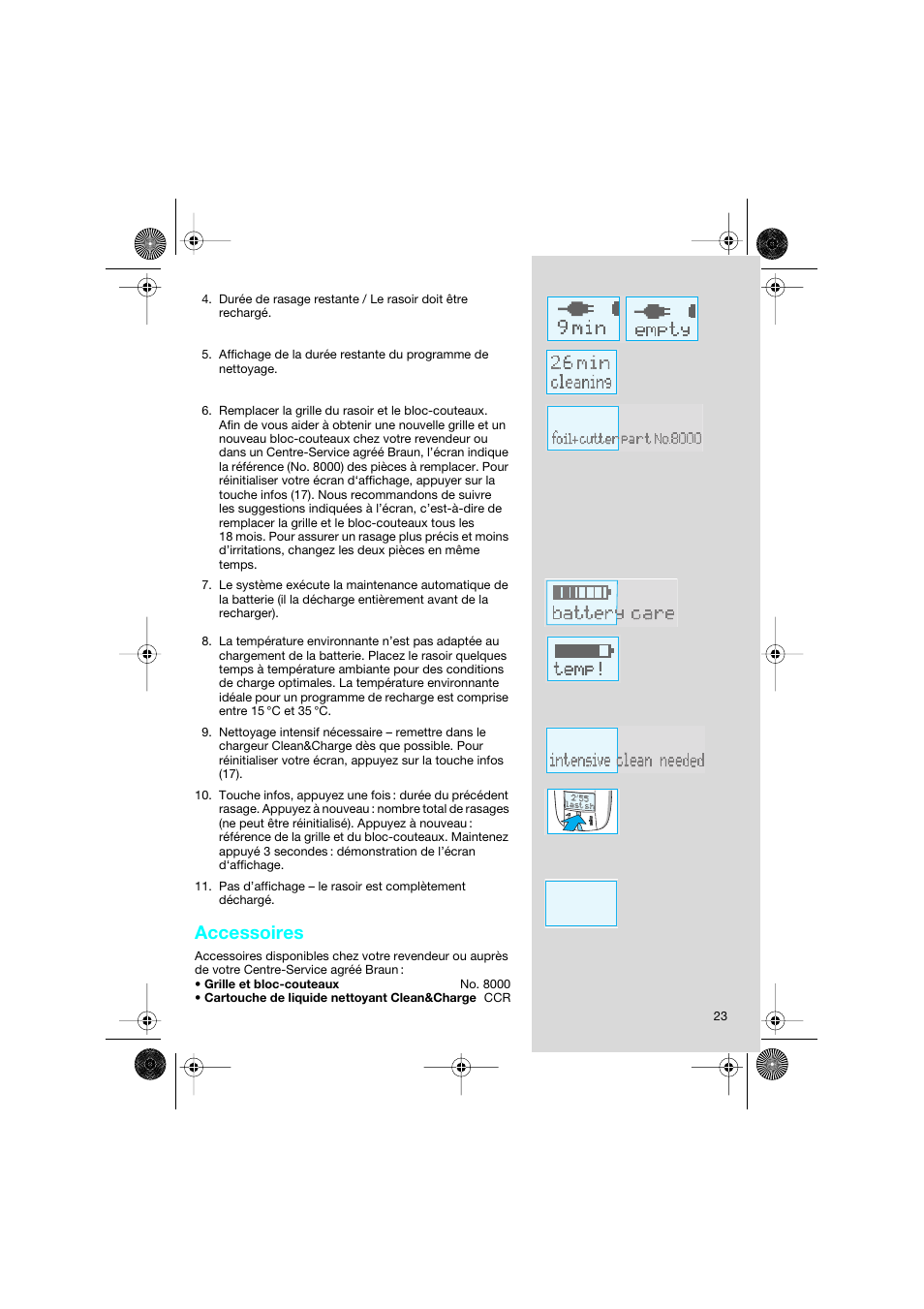 Accessoires | Braun 8595 Activator  EU User Manual | Page 23 / 99