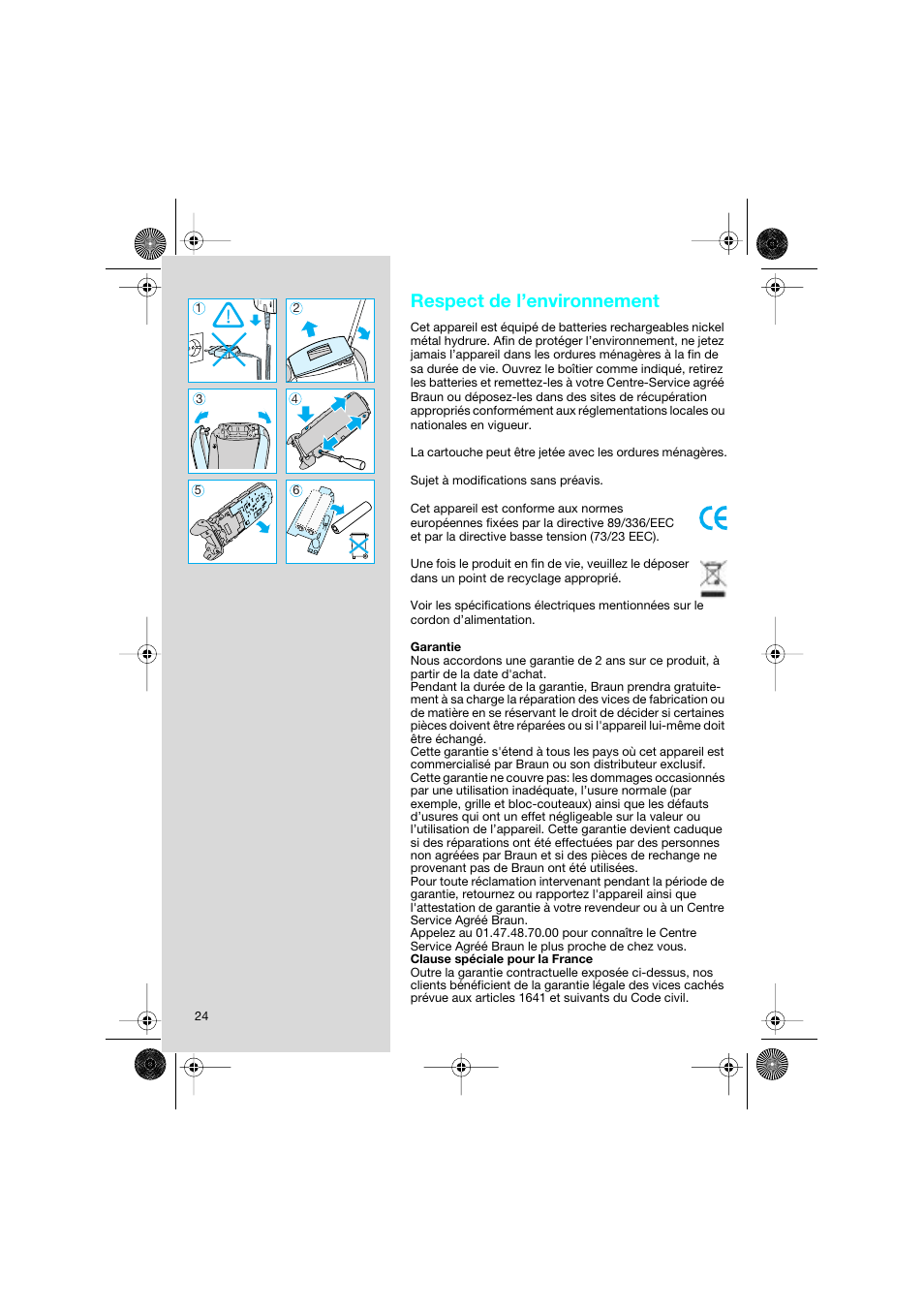Respect de l’environnement | Braun 8595 Activator  EU User Manual | Page 24 / 99